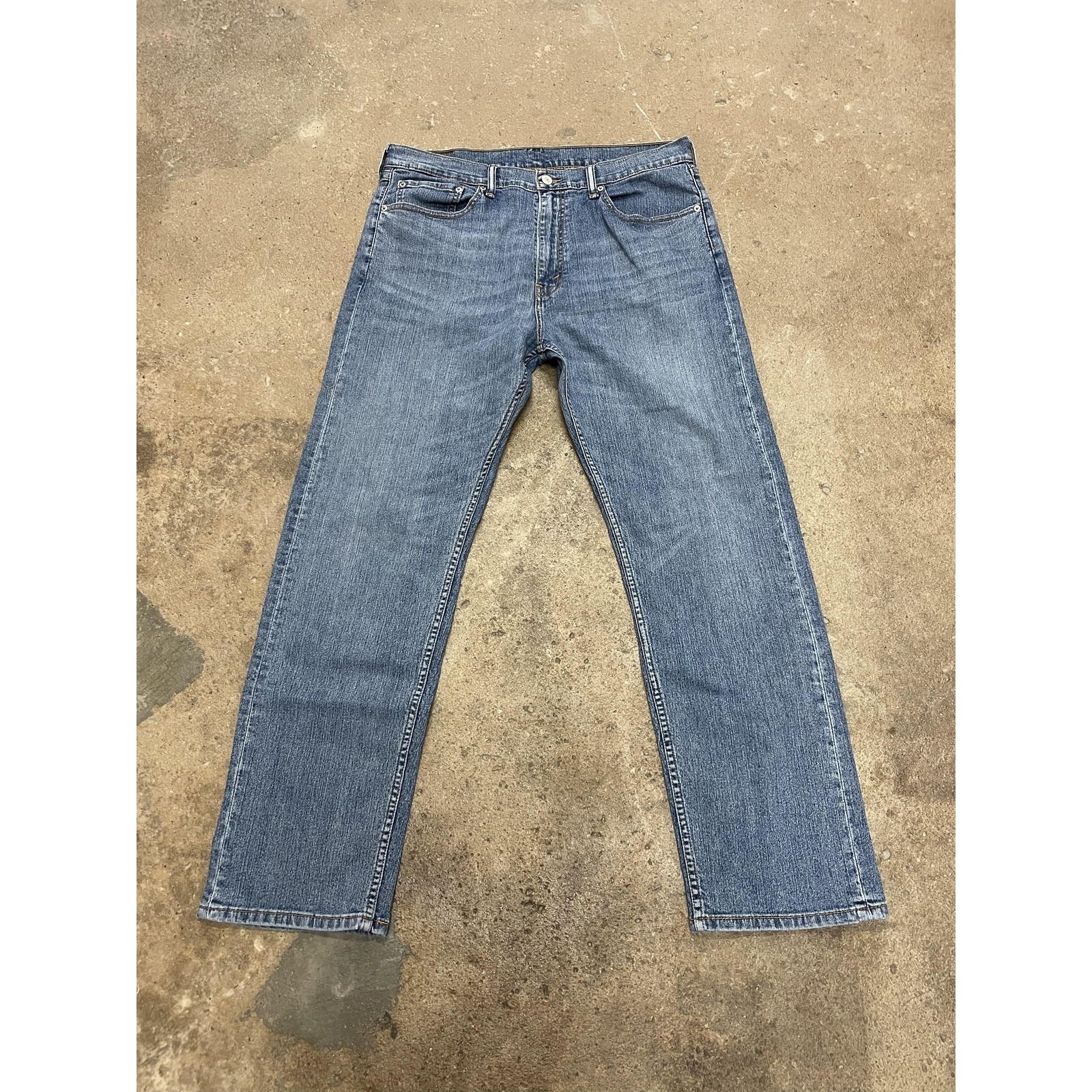 Levis 505 Jeans Mens 36x32 Blue Denim Regular Fit Straight Leg Zip Fly Red Tab